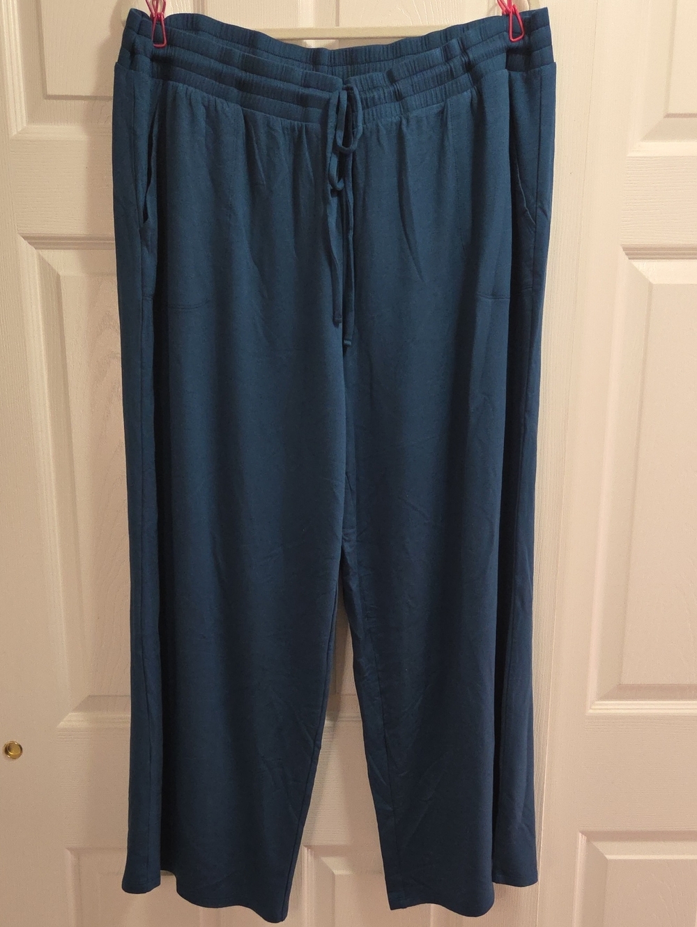 AnyBody Teal Wide Leg Drawstring Lounge Pants